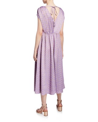 kate spade satin midi dress NWT Kate Spade New York geo dot-printed short-sleeve satin midi dress size  12