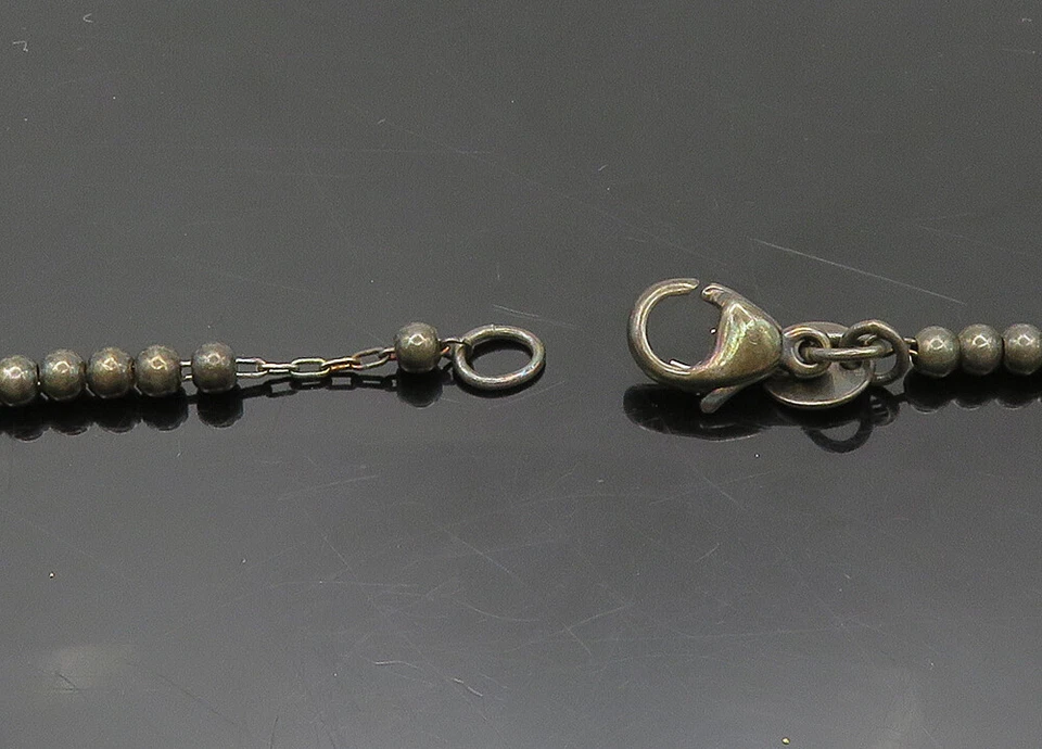 Collar de cadena con cuentas marrón brillante vintage de plata de ley 925 TIFFANY NE3309 Foto 4 de 4