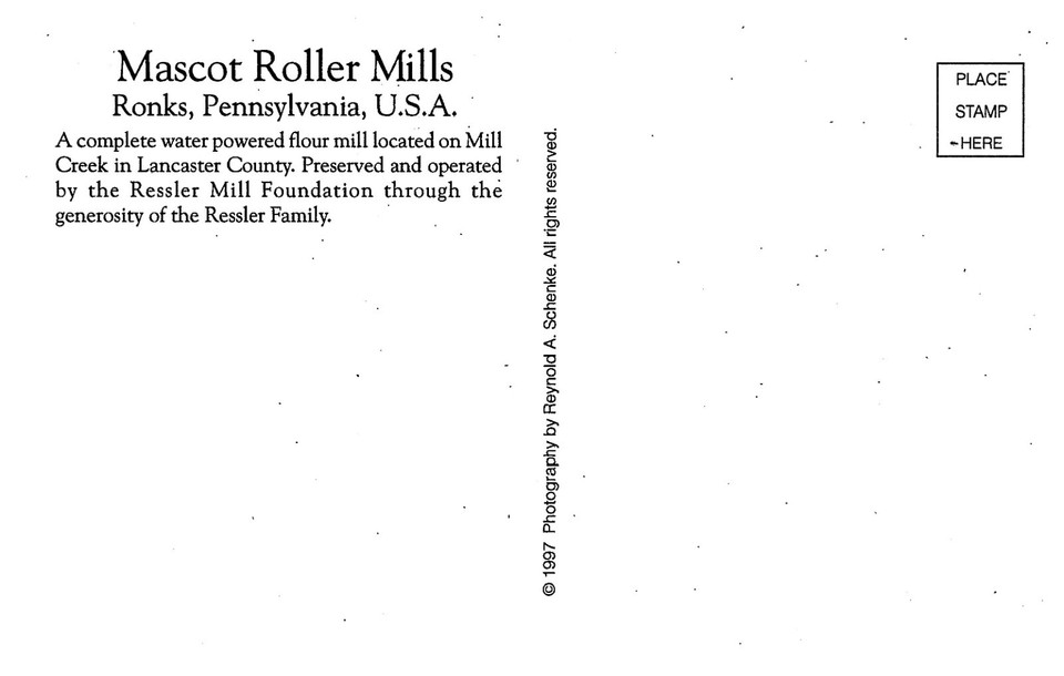 Ronks PA Pennsylvania Lancaster County💥 Mascot Roller Mills💥Flour Mill
