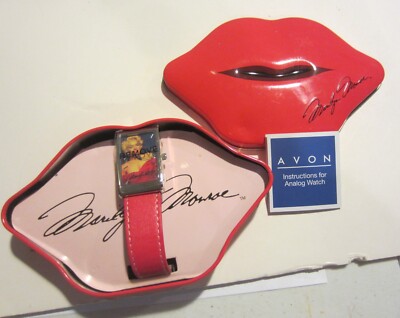 Marilyn Monroe Watch Lip Shaped Red Tin