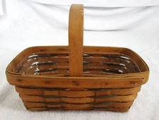 Longaberger Basket Heartland Set 1995 10”x7”x4” Dated Vintage Plastic Protector