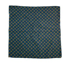 Ralph Lauren Purple Label Blue Green Paisley Pure Silk Handkerchief 17x17 NWOT