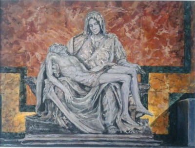 12x16in study of La Pieta by Michelangelo in Saint Peters Basilica Vatican City 