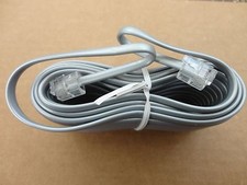 10pc. 25ft RJ11 Modular Phone Line Flat Wire Cord, 6P4C, Silver/Grey