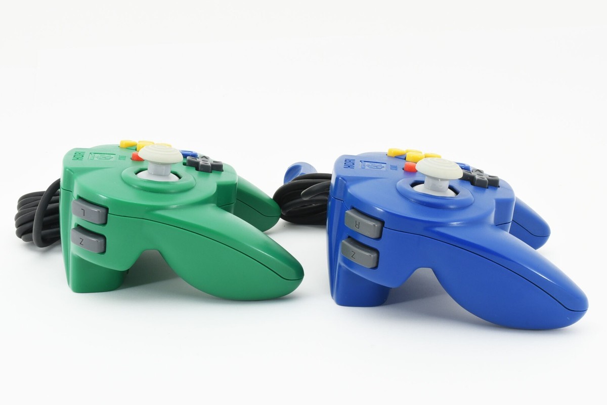 Lot 2 Nintendo 64 N64 Hori Pad Mini Controller Green Blue Lot 2 Nintendo 64 N64 Hori Pad Mini Controller Green Blue
