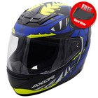 Axor Rage Full Face Motorcycle Crash Helmet Python Blue/Yellow/Black Black Visor