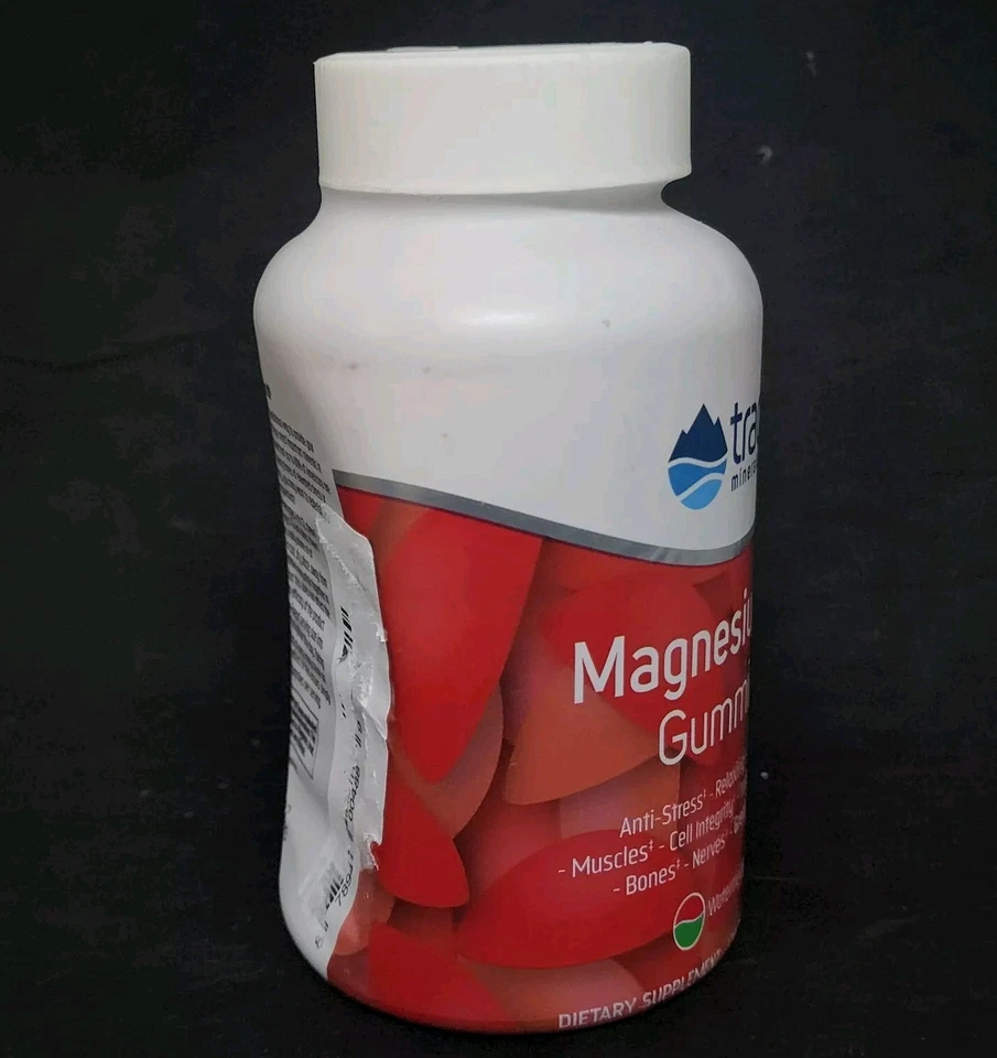 Gomitas de magnesio Trace Minerals 120 quilates bajas en azúcar para niños y adultos - sandía Foto 2 de 4