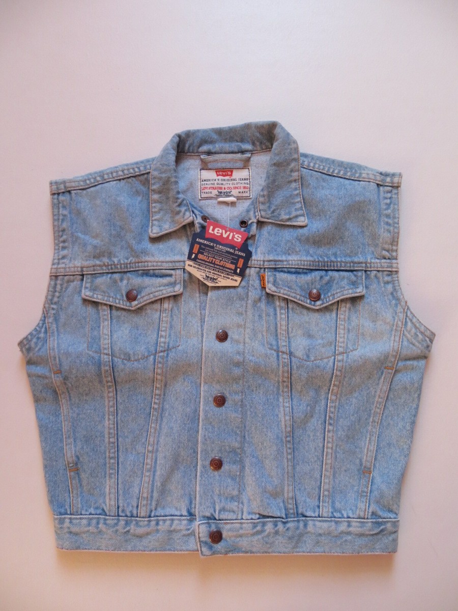 Levi's vest denim vest size 8, 132, new! Old school vintage denim, ORANGE  TAB!