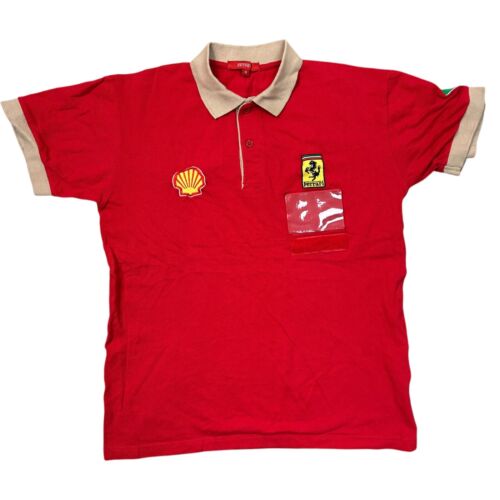 Polo Ferrari F1 Racing Meccanico Manica Corta Ufficiale Rossa Uomo Medium