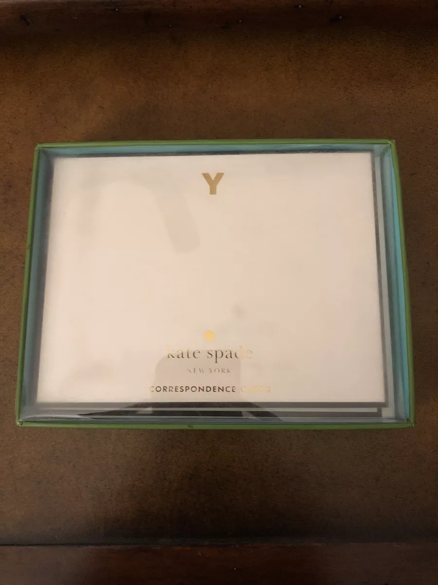 NEW KATE SPADE 10 Pack Gold Initial Note Cards Y” | eBay