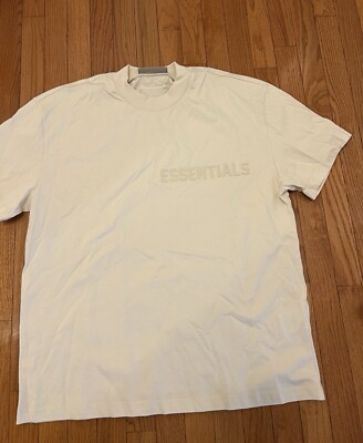 FOG - ESSENTIALS FEAR OF GOD Mens T-Shirt Egg Shell Size Medium - New With Bag
