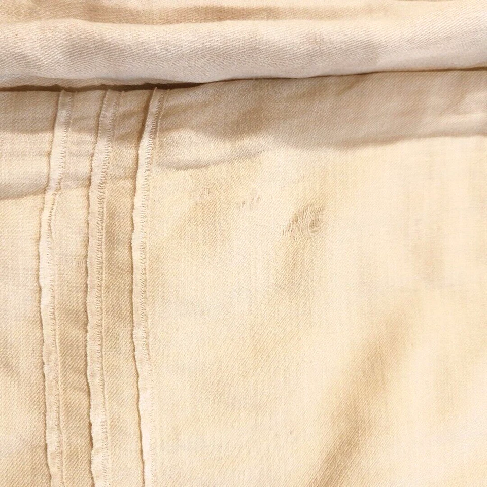 Antiguo Vestido de Bautizo Algodón Natural Tostado Forrado Grueso Cuello Elegante Foto 4 de 4