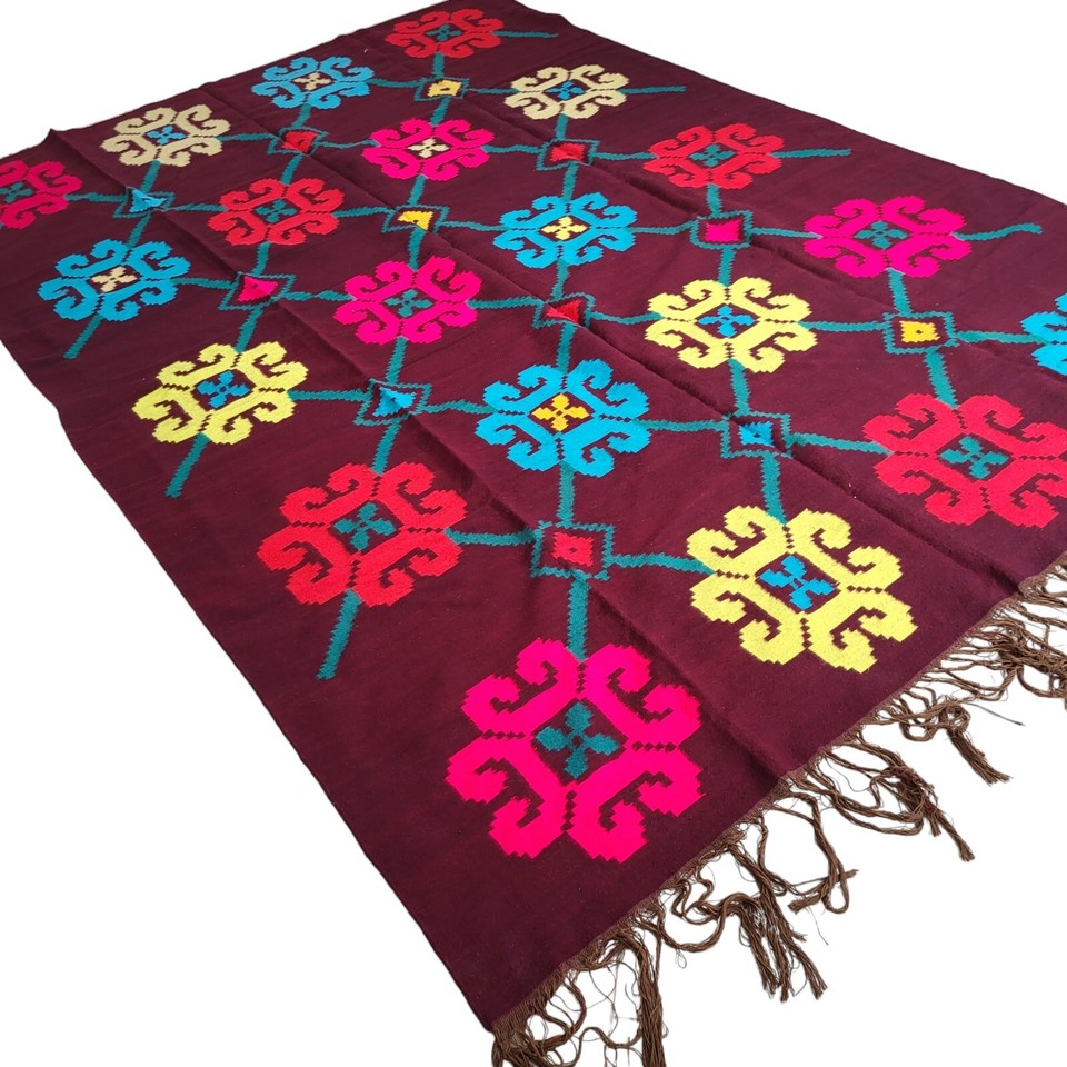 Moro Con Rugs Pattern Moroccan Handmade Rug Wool Azilal Kilim Floral Boho Area Rug Berber ...