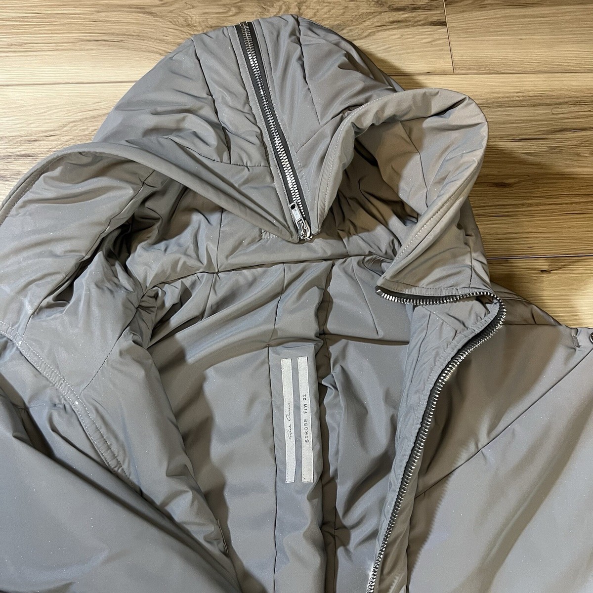 Rick Owens Jacket FW22 Strobe Gauntlet Reflective Grey | eBay