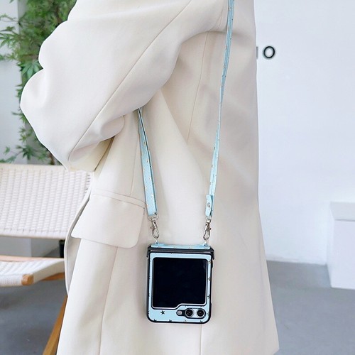 Coque Etui Antichoc Pour Samsung Galaxy Z Flip5 Flip4 Flip3 Cuir Longe Cordo Dur - Photo 11 sur 17
