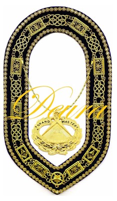 GRAND LODGE Masonic Collar Deluxe Purple Backing // GRAND Master Jewel Package