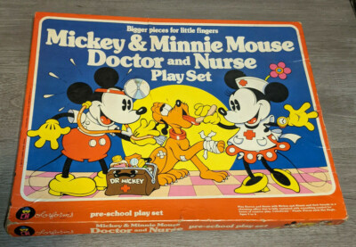 Rare Vintage Colorforms Mickey Minnie Mouse Doctor & Nurse Pre-School Play Set