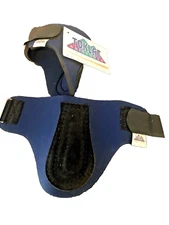 NWT TOKLAT DARK BLUE NEOPRENE/ AND BLACK LEATHER HORSE HIND ANKLE BOOTS-LARGE