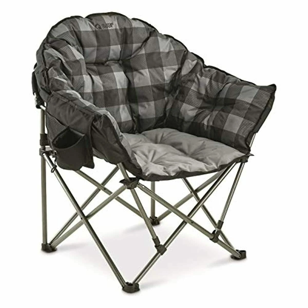 Guide Gear Oversized Club Camp Chair 500 lb. Capacity Gray Plaid