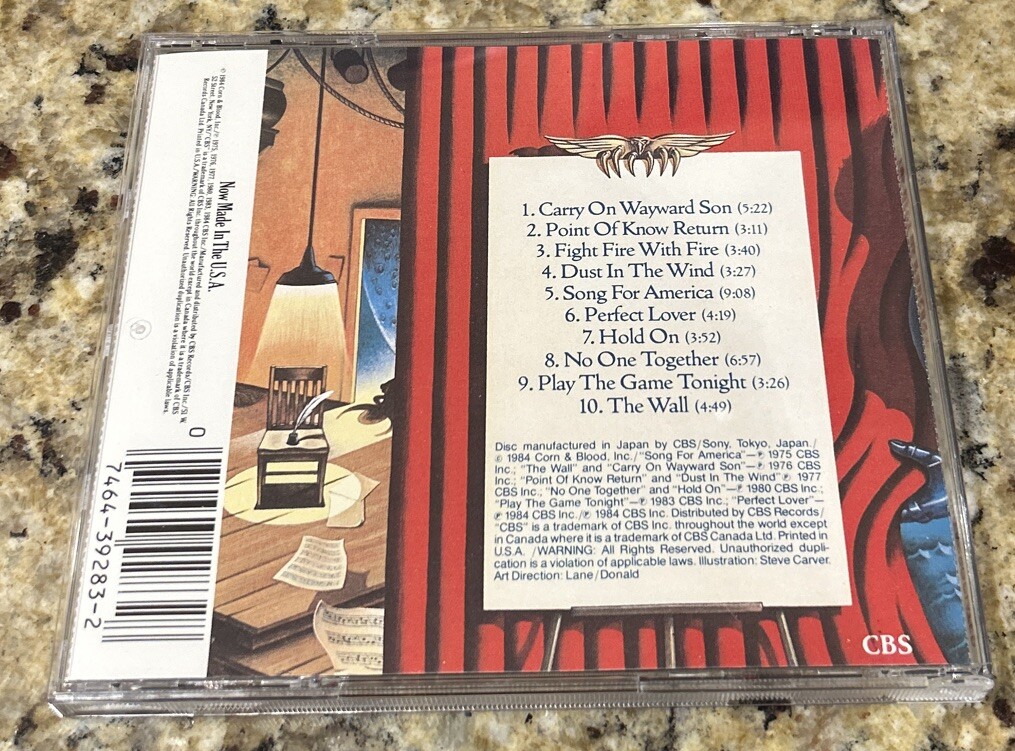 KANSAS- THE BEST OF KANSAS CD 1984 CBS ASSOCIATED ZK 39283