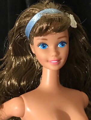 Brunette/Blue Eyes-Little Debbie Barbie doll-knees Bend- Nude-D