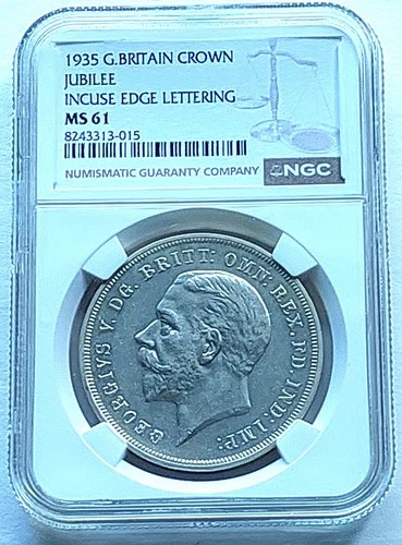 1935 Great Britain Crown , NGC MS 61 , nice silver coin       #2082, # 69-07