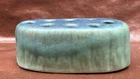 Early Van Briggle Signed Pottery Blue Teal 8 Hole Flower Frog