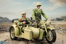 1/6 Scale Dragon Dream DID WWII German Zundapp Motorcycle Sidecar Yellow E60075Y