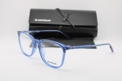 NEW MONT BLANC MB0089OK 007 CLEAR BLUE AUTHENTIC W/CASE EYEGLASSES 54-18