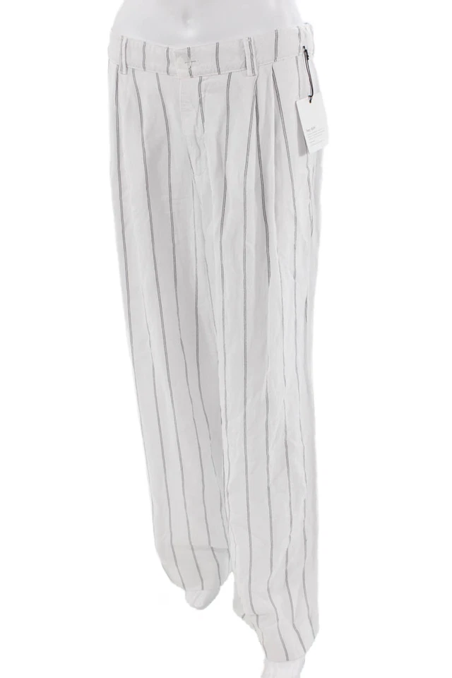 Pantalones Bella Dahl Unisex Blanco Rayas Rayón Lino Talla 29 Foto 2 de 4