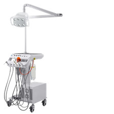 Portable Dental Mobile Delivery Unit Cart Suction System 4 Holes Air Compressor
