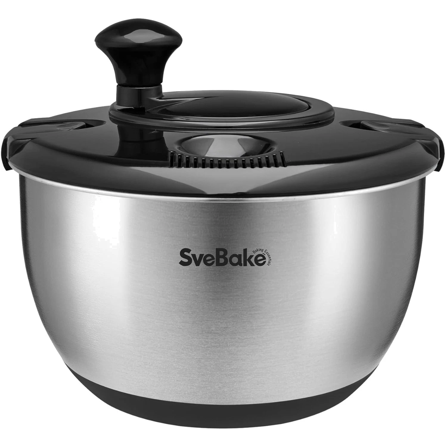 Elegant 4.8 Qt Stainless Steel Salad Spinner with Crank Design & Non-Slip Base
Opens in a new window