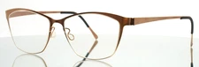 LINDGERG Strip 9554 PU15 Rose Gold Womens Semi Cat Eye Eyeglasses 52-15-135