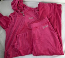 Juicy Couture Vintage Y2k Velvet Velour Hot Pink Track Suit Women  s Size M L