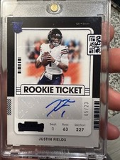 2021 Panini Contenders Justin Fields Rookie Ticket Auto Preview Blue /23