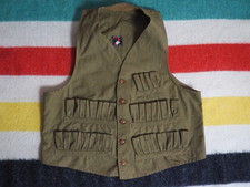 VTG 40s 50s Red Head Dark Brown Button Cotton Canvas Hunting Field Vest Mens S