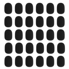 30 Pcs Mini Foam Microphone windscreen, 15x20mm Black Mic Cover
