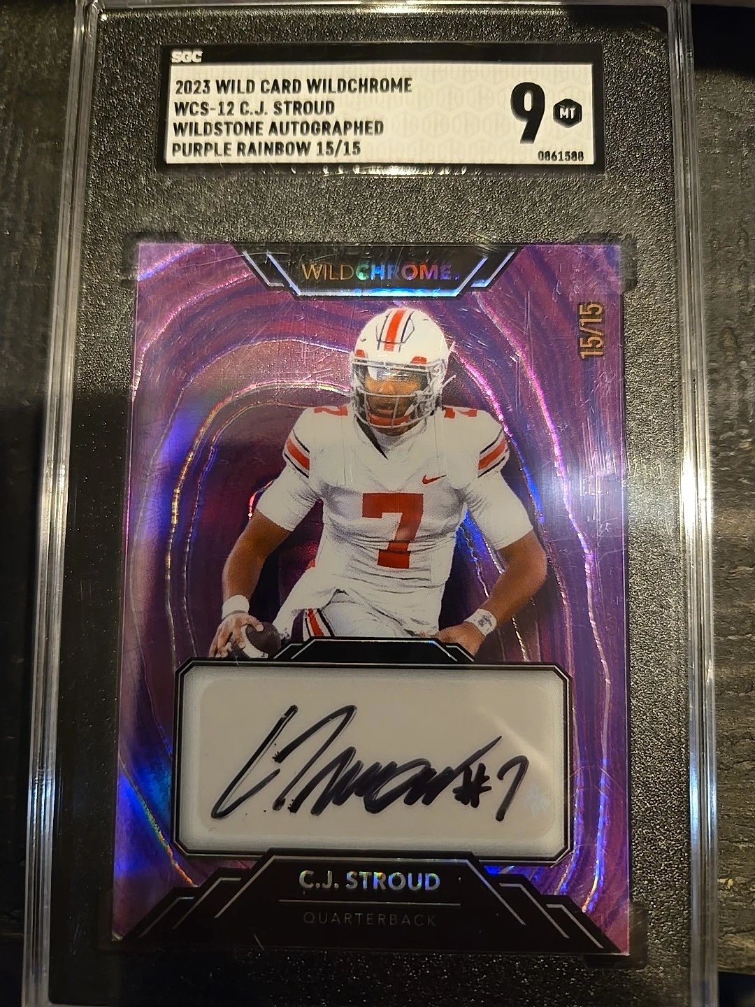 CJ Stroud Wild Card Wildchrome Draft Wildstone Autographs #WCS12 Rainbow-Purple