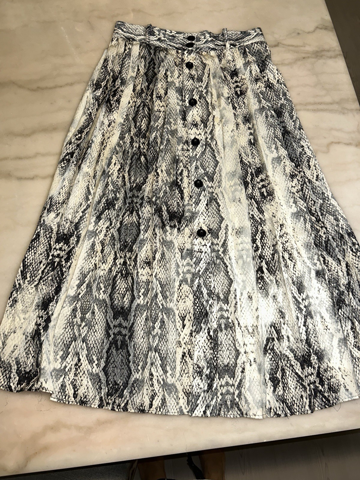 ZARA BASIC animal Print Button Front High Rise Lo… - image 3