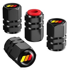 4PCS Tri-Color Sports Tire Valve Stem Caps, Aluminum Tire Valve Cap Set, Corr...