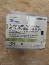 McKesson TRUE METRIX Blood Glucose Test Strips 100 Ct 06-R3051-41 (exp 12/2026)