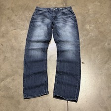 Vintage BKE Buckle Jeans Mens 32 Blue Nolan Straight Leg Dark Wash Faded Denim