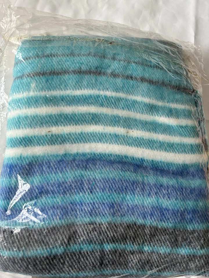 IKEA Of Sweden BLAMALLA Blue Striped Throw Blanket 51” X 67” Vintage NEW - Image 4 of 4