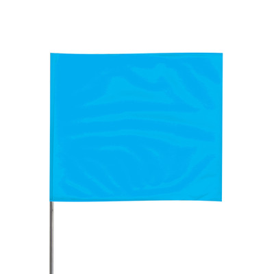 Presco 21 in. Steel Wire Staff Marking Flags [2.5 in. x 3 in. Flag]: 2 in. x 21 