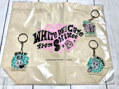 SHINee WHITE DAY CAFE tote bag, acrylic keychain