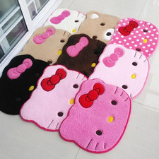 Fluffy Hello Kitty Cat Face Door Mat Super Ab...