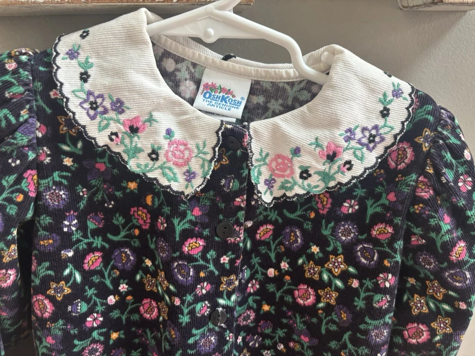 Винтажное платье для девочек США Oshkosh с цветочным рисунком размер 6 - Изображение 2 из 4