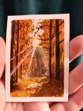 ACEO Original Pathway Mixed Media Painting Art Card "Fall"
