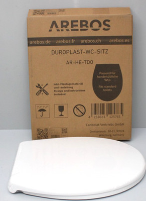 AREBOS Toilettendeckel Oval - WC-Sitz / Weiß / Neu