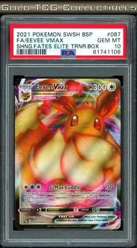 PSA 10 ⭐️ Pokemon Eevee VMAX ETB Promo SWSH087 087 Black Star Shining Fates